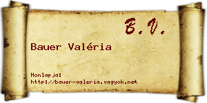 Bauer Valéria névjegykártya