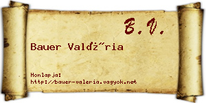 Bauer Valéria névjegykártya
